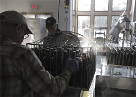 The bottling process at Island Orchard Cider. – Photo supplied by Island Orchard Cider