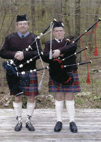 Father and son pipers, Bob and Michael Gillespie